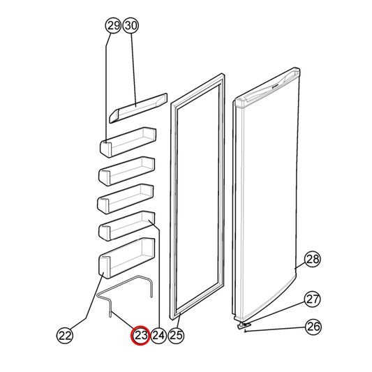 4055905709 Westinghouse Fridge Bin Retainer - 1051909