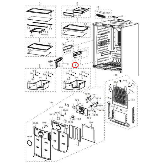 DA97-11620B Samsung Fridge Crisper Drawer