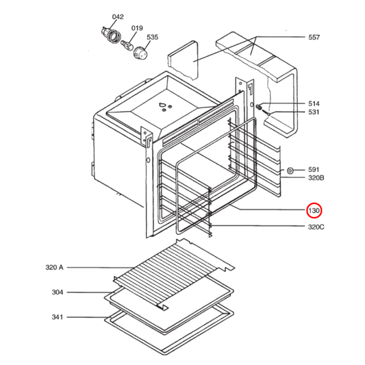 3871945105 AEG, Electrolux Oven Door Seal - 3304920188