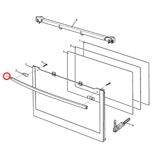 140032270021 Electrolux, Westinghouse Oven Door Handle - A03227002
