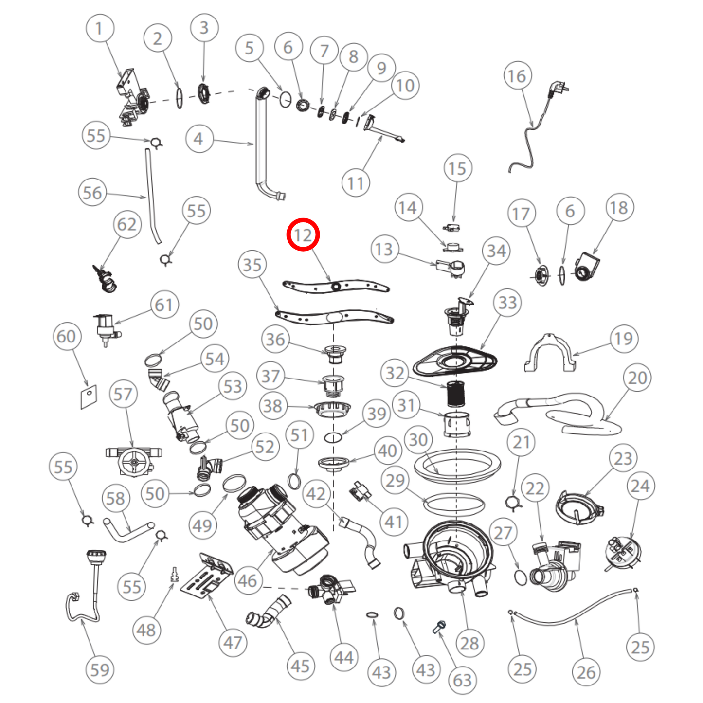 H0120202776 Fisher and Paykel Dishwasher Upper Spray Arm