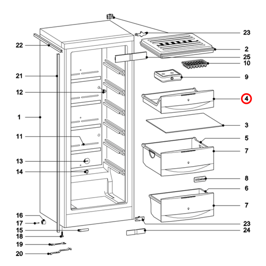 6617260 Miele Fridge Shallow Drawer For Freezer