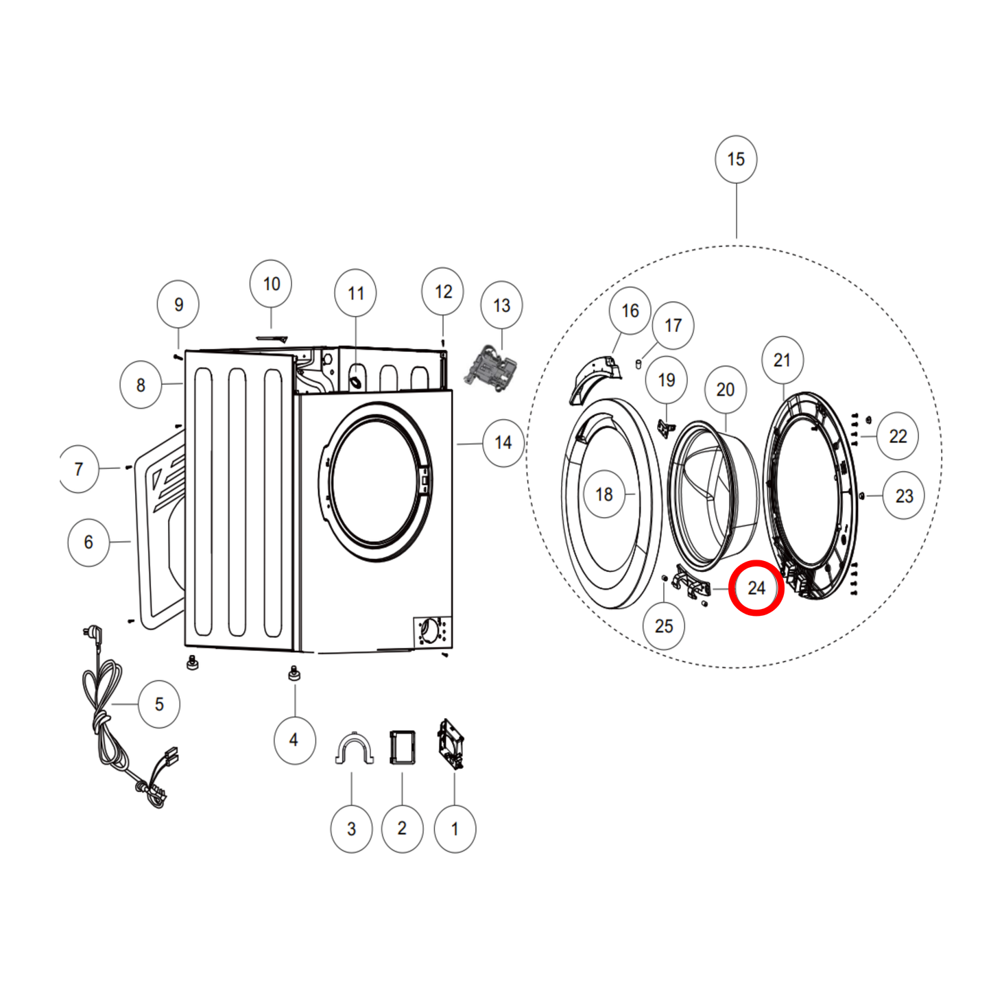 H0020100677 Fisher & Paykel Washing Machine Door Hinge