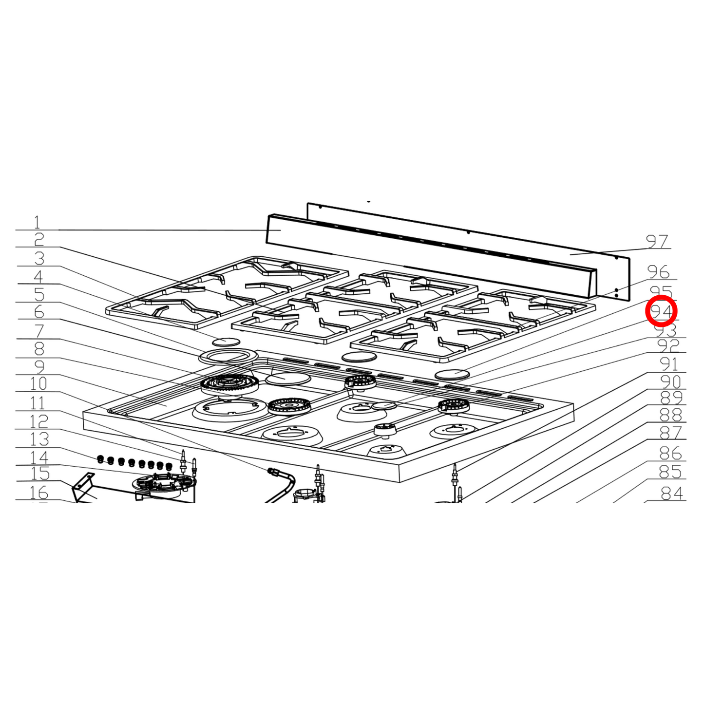 30403000038 Belling, Technika Oven Stove Small Burner Cap