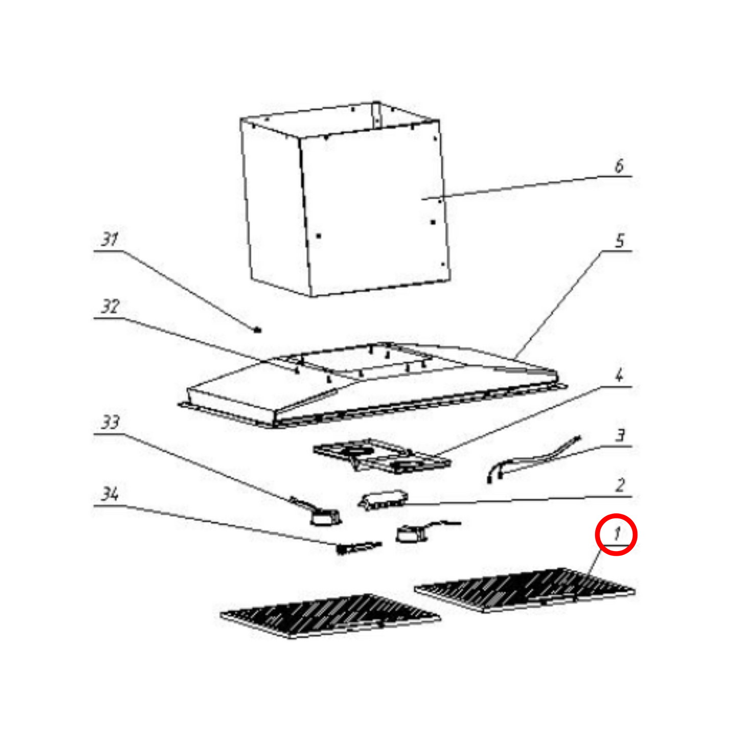 30405100005 Technika Rangehood Filter - 31329014