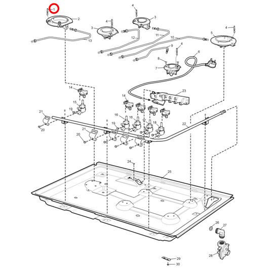 3055230019 Westinghouse Cooktop Spark Plug Wok Lead 500MM - 357040608, 305523001