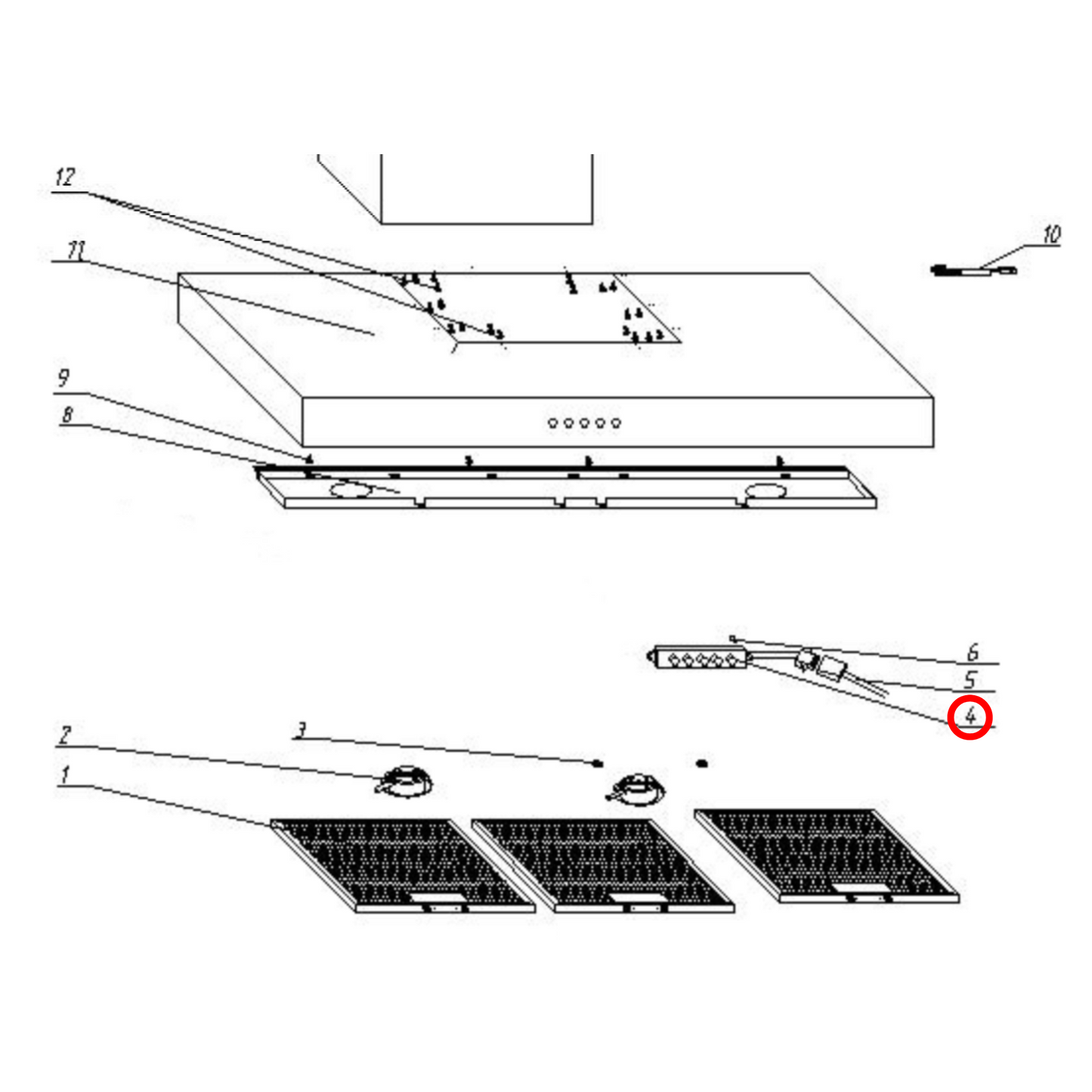 31321001 Technika Rangehood Control Switch - RH001