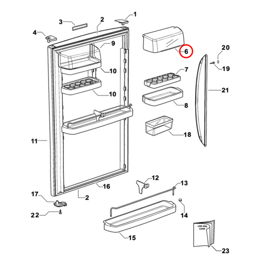 315017 Fisher & Paykel Fridge Dairy Cover Lid Left & Right