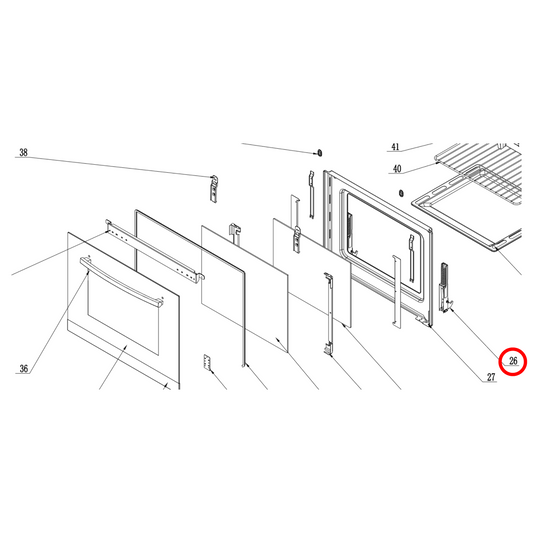 30400600005 Euromaid, Technika Oven Door Hinge (Pair) - 33180009, SE360