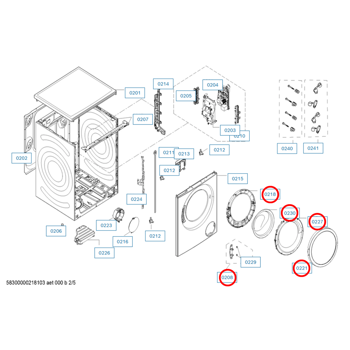 26827777 Bosch Washing Machine Door Assembly REFURBISHED