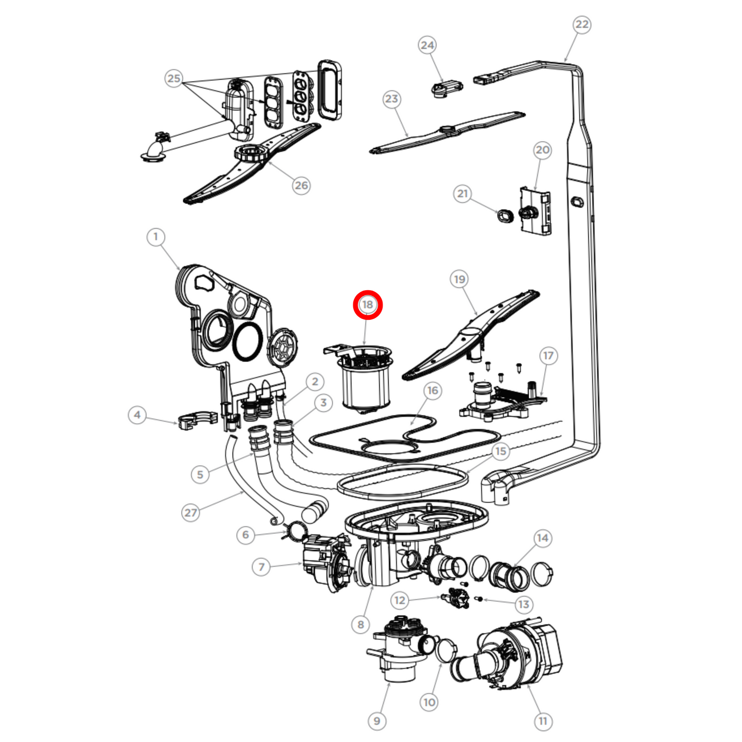 H0120807893 Haier Dishwasher Filter Basket