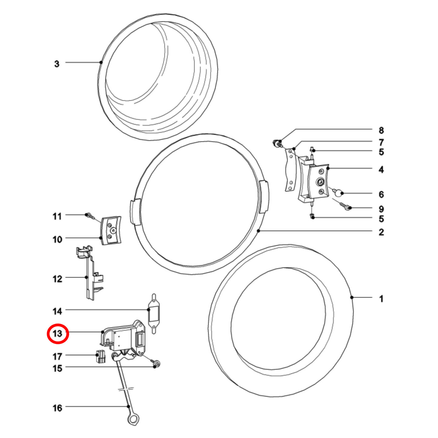 6811184 Miele Washing Machine Door Lock - 6811180