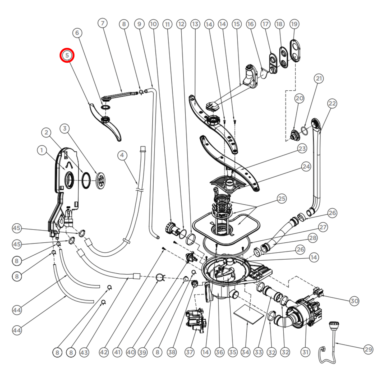 H0120802830 Fisher & Paykel, Haier Dishwasher Upper Spray Arm
