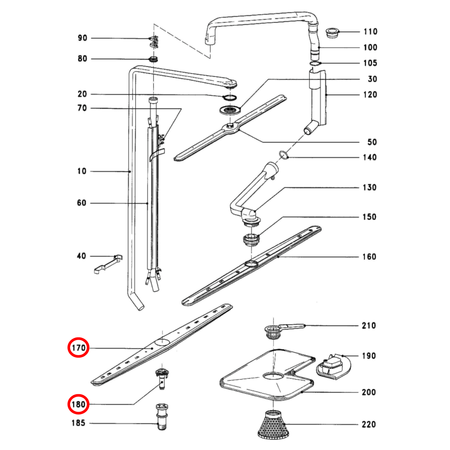 4933191 Miele Dishwasher Bottom Spray Arm
