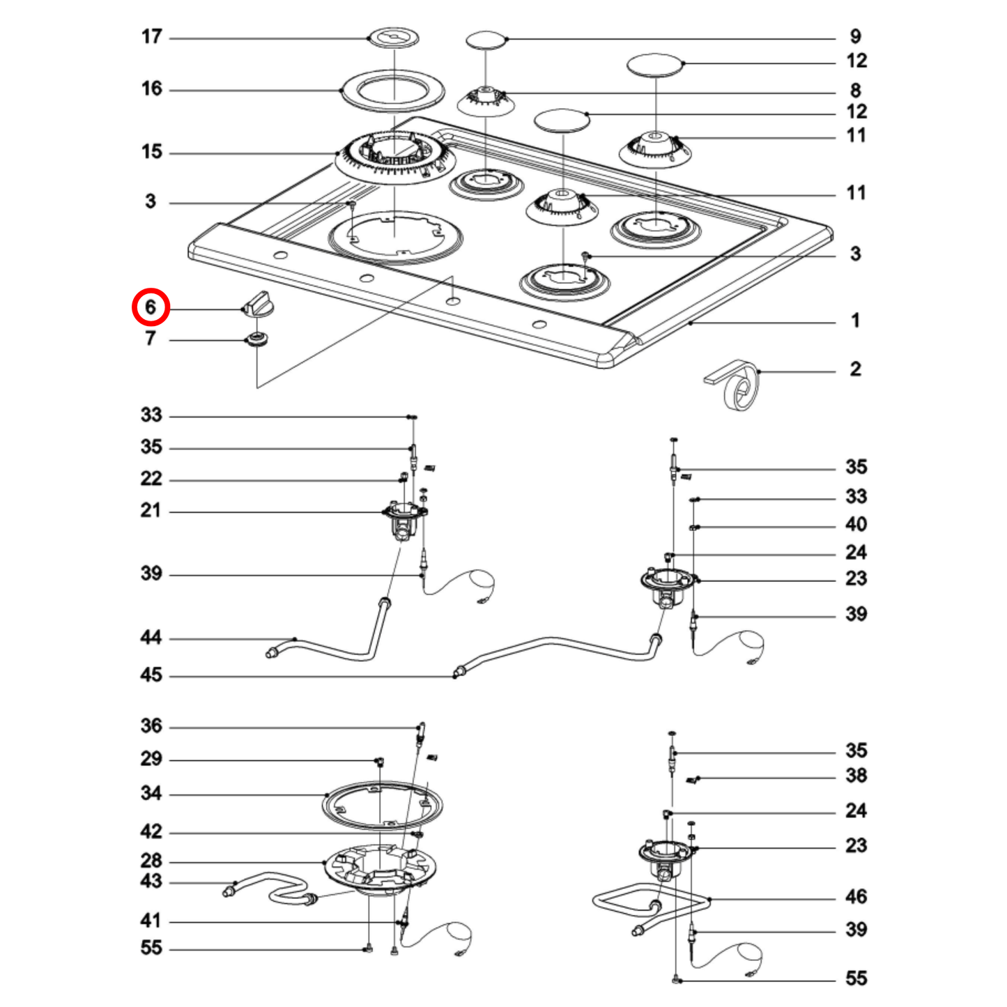 08239191 Miele Cooktop Knob - 8239191