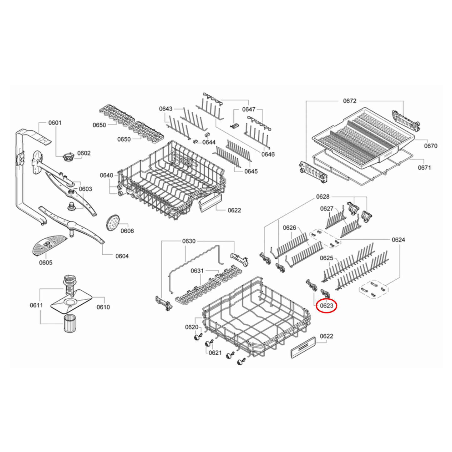 00611482 Bosch Dishwasher Lower Basket Bearing Plate
