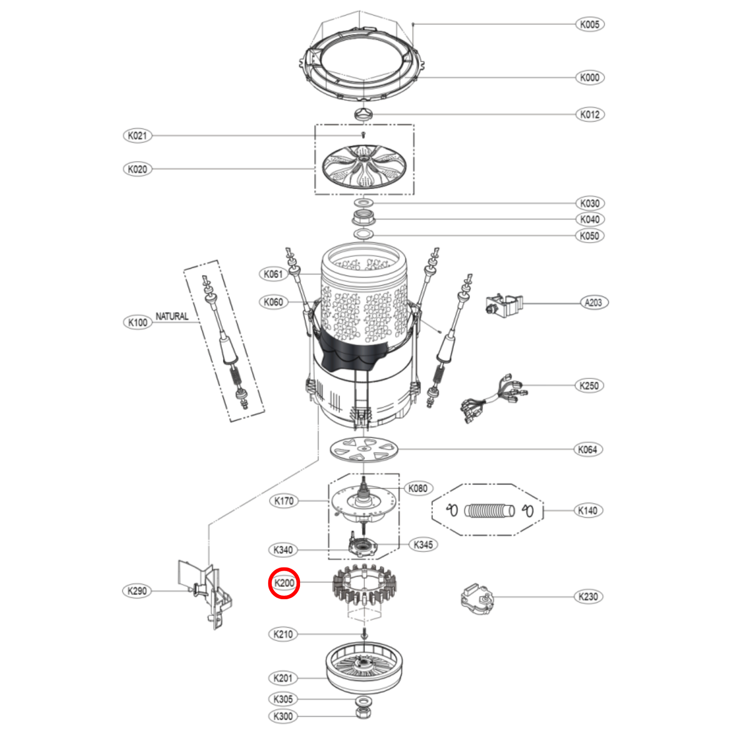 AJB73816005 LG Washing Machine Stator Assembly