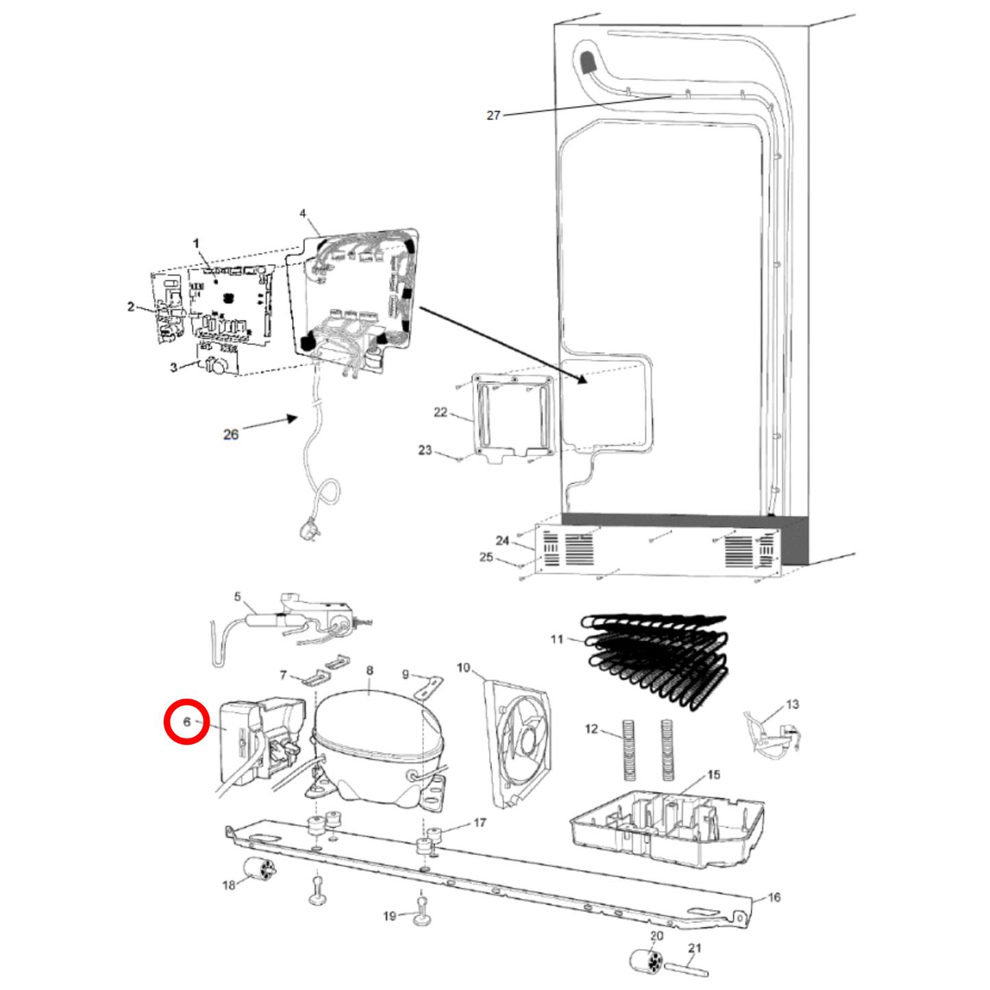 140014525095 Electrolux, Westinghouse Fridge PCBA Drive Embraco Vesd11c - A01452509
