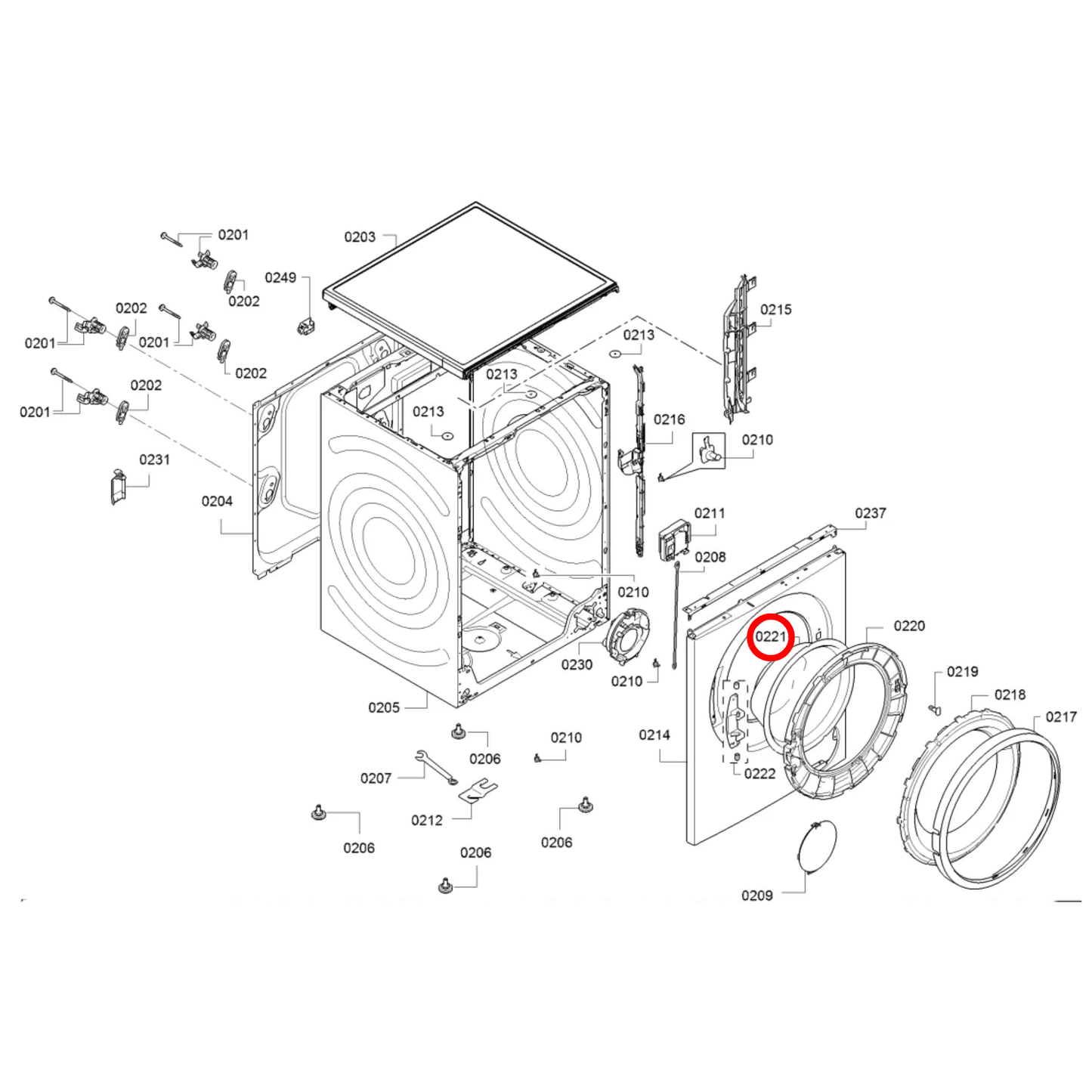 11033528 Bosch Washing Machine Door Window Glass - 00742712