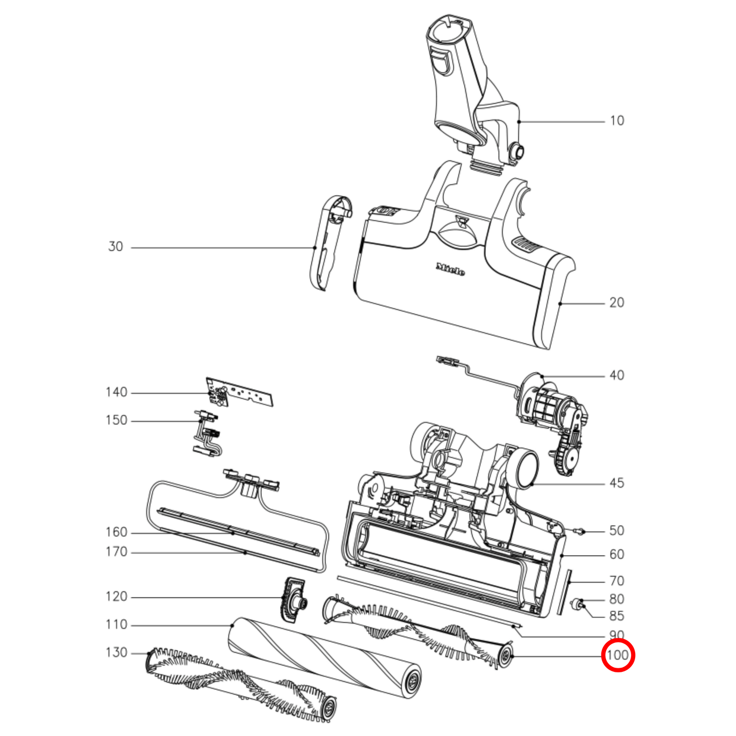 11847213 Miele Vacuum Cleaner Carpet Care Brush Roller