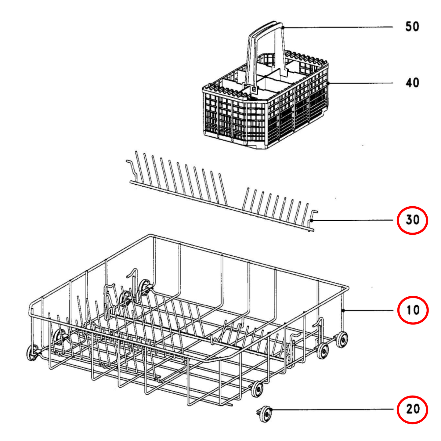 6023960 Miele Dishwasher Lower Basket - 5456070