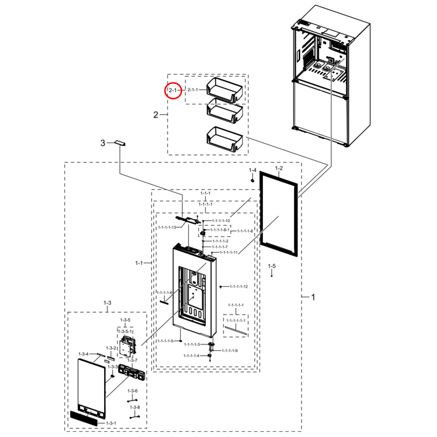 DA97-21915A Samsung Fridge Door Bottom Shelf