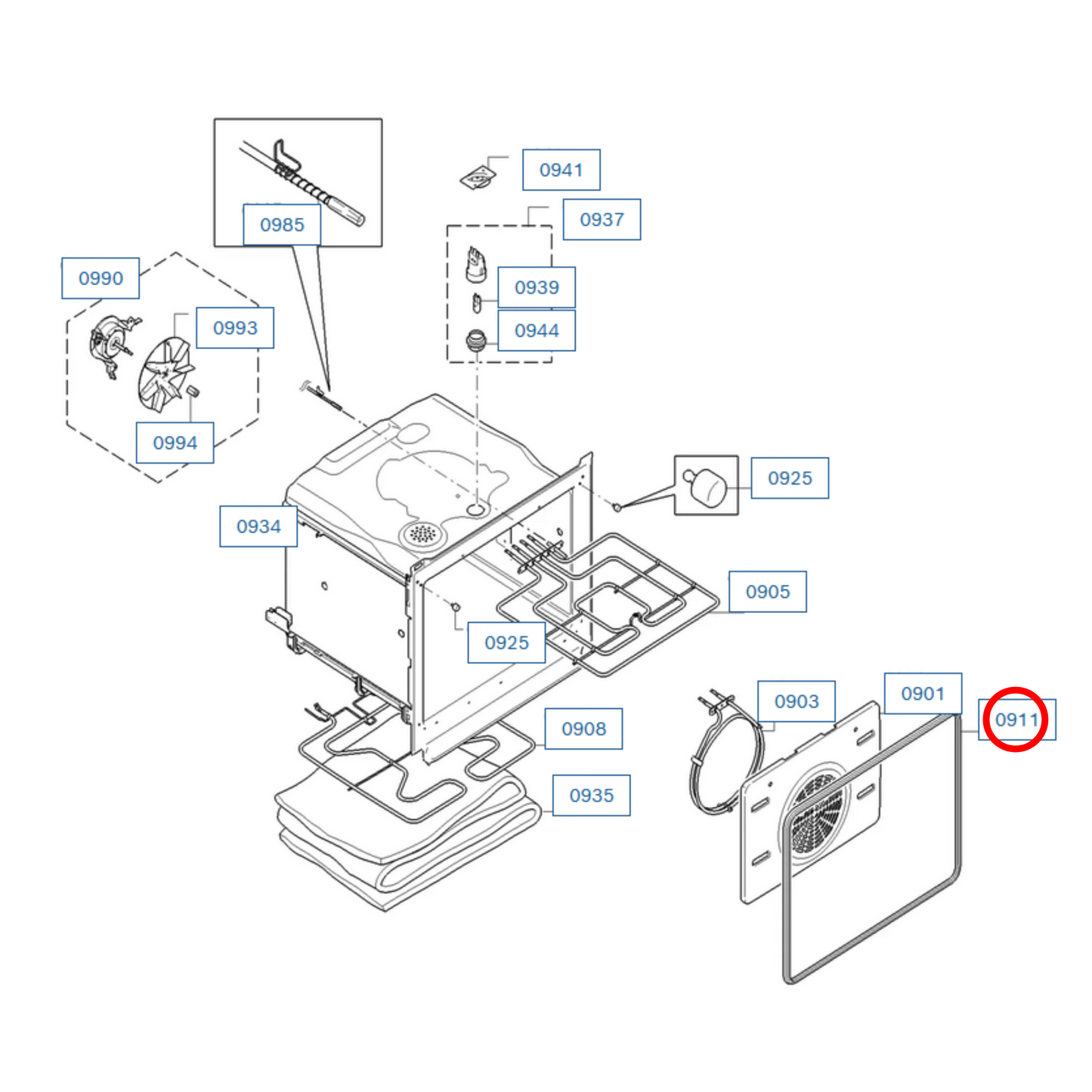 11057406 Bosch, Neff Oven Door Seal - 11041872