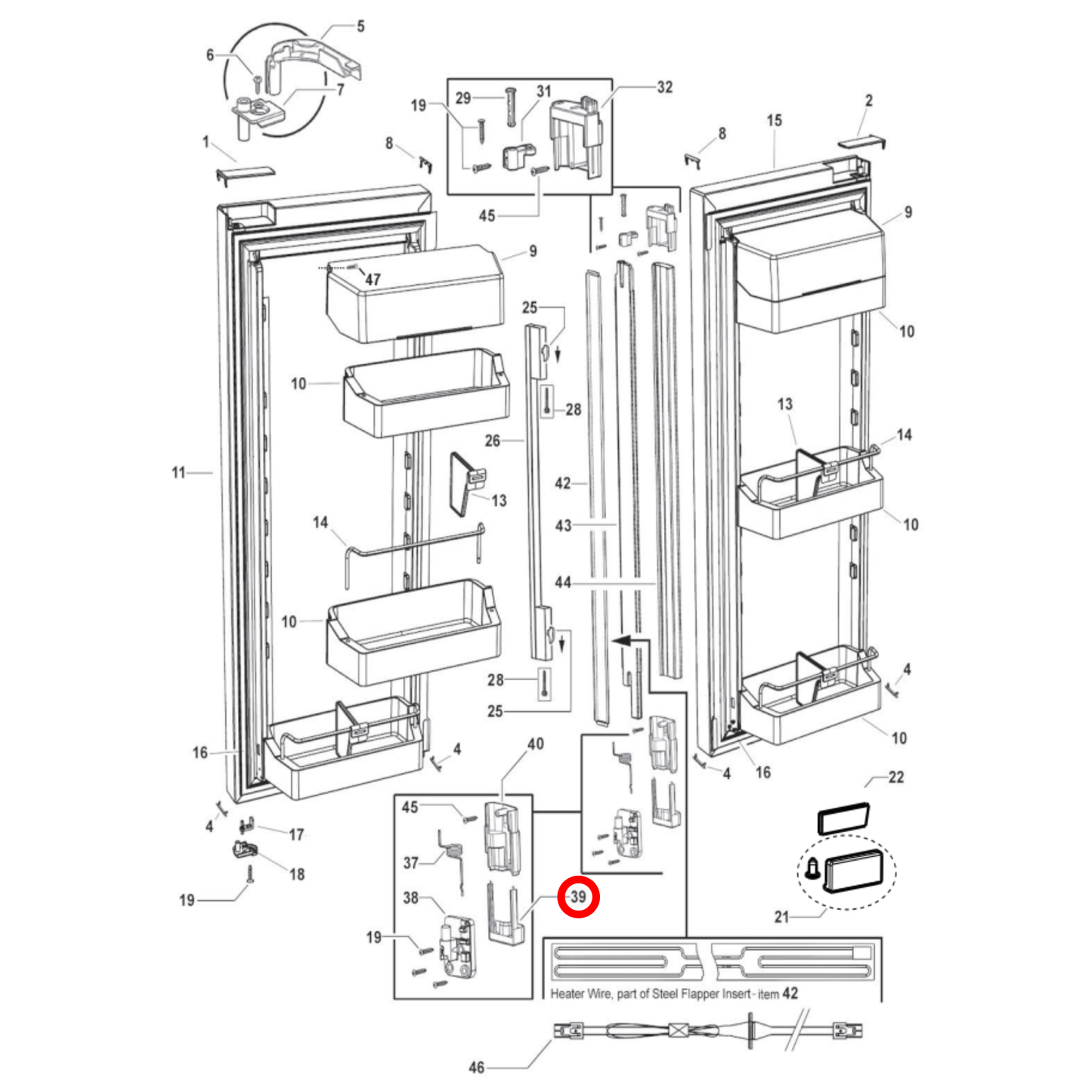 837050 Fisher & Paykel Fridge Cap Flapper Bottom