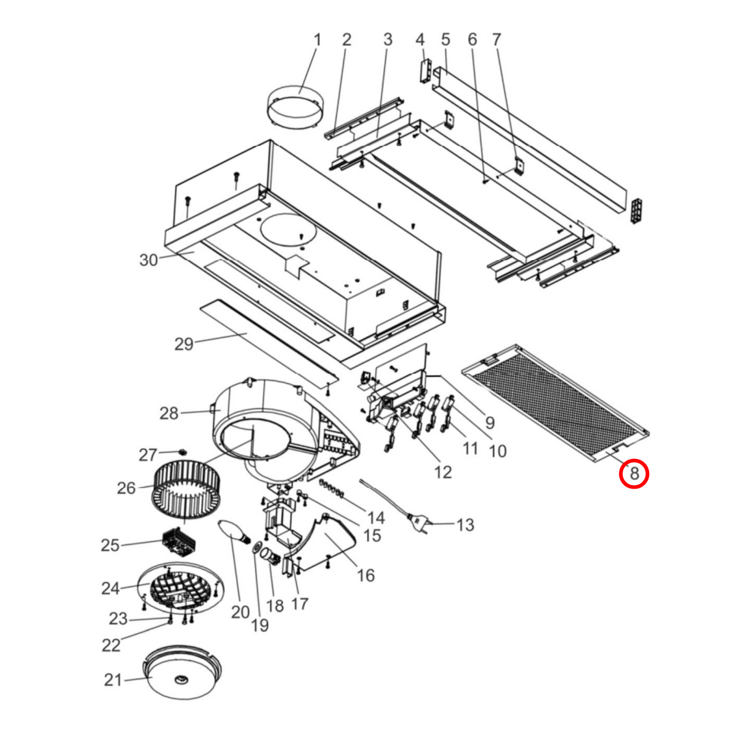 4055540035 Chef, Westinghouse Rangehood Filter - E653085, 02825272