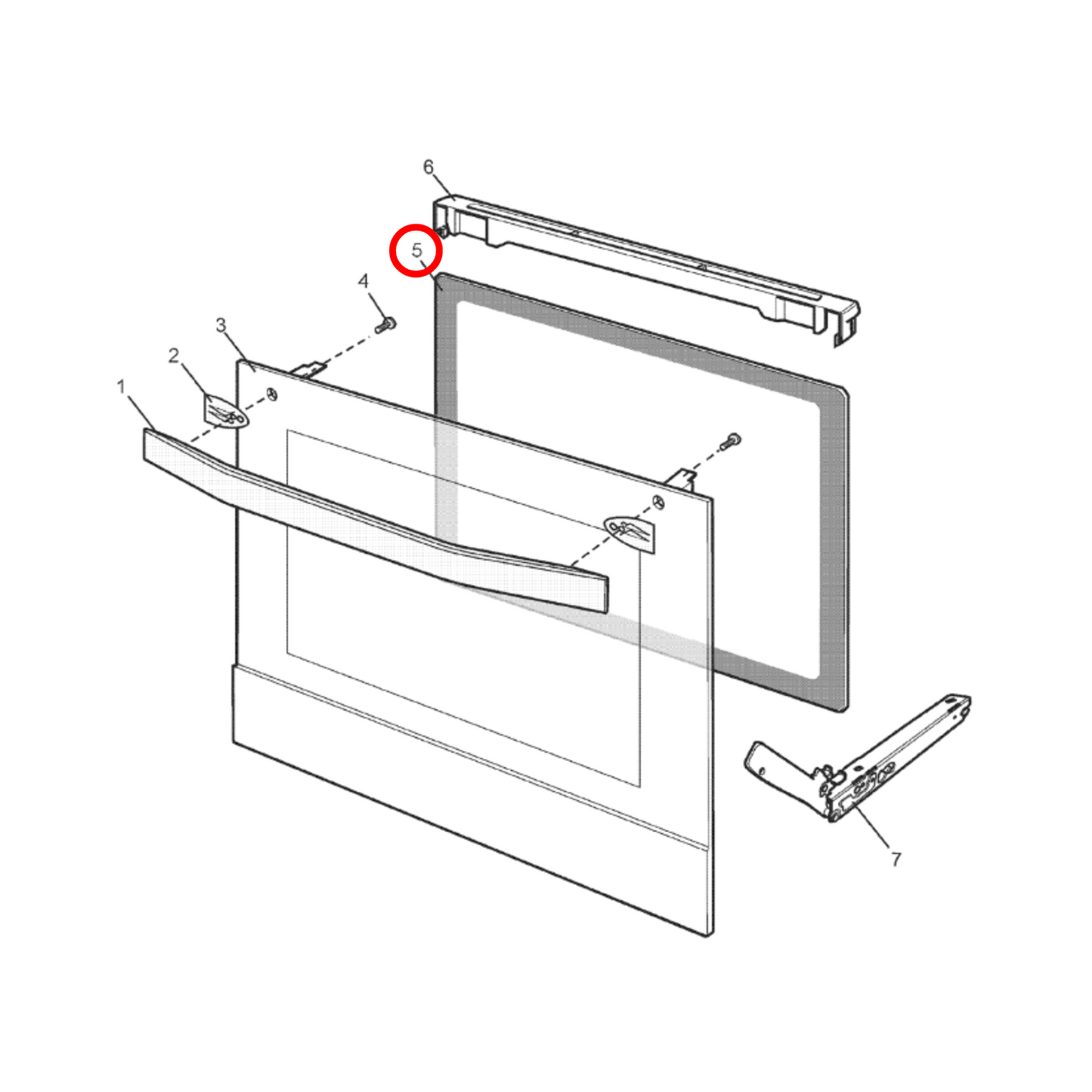 4055549143 Chef, Westinghouse Oven Door Glass Inner Panel - 0255004178