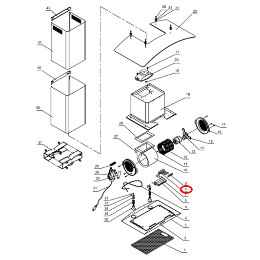 4055585501 Chef, Westinghouse Rangehood 5 Button Push Switch - E610033, RS60045