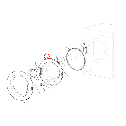 4055612669 Electrolux, Simpson, Westinghouse Dryer Door Window - 133265111K