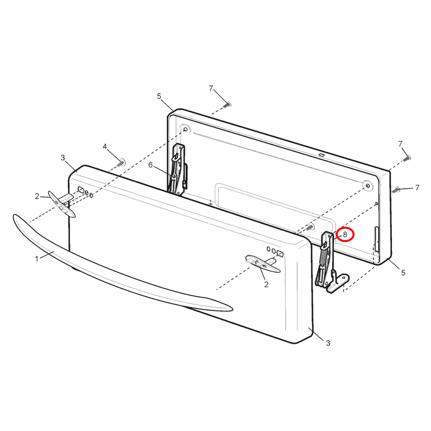 4055724316 Westinghouse Oven Grill Door Hinge - 0045001085