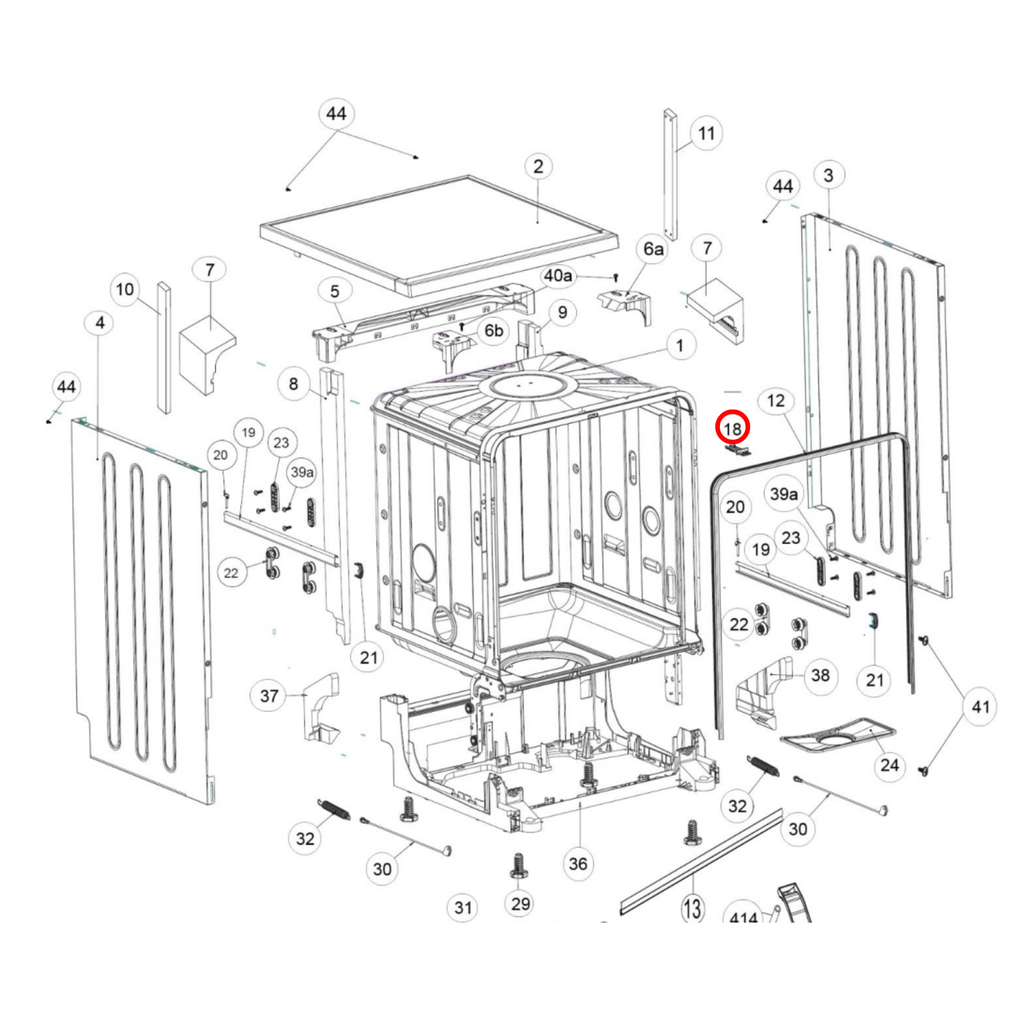 4055759668 Westinghouse Dishwasher Door Latch Hook - 42119852