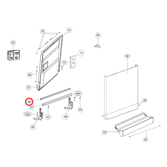 4055759718 Electrolux, Westinghouse Dishwasher Bottom Door Seal - 42064225