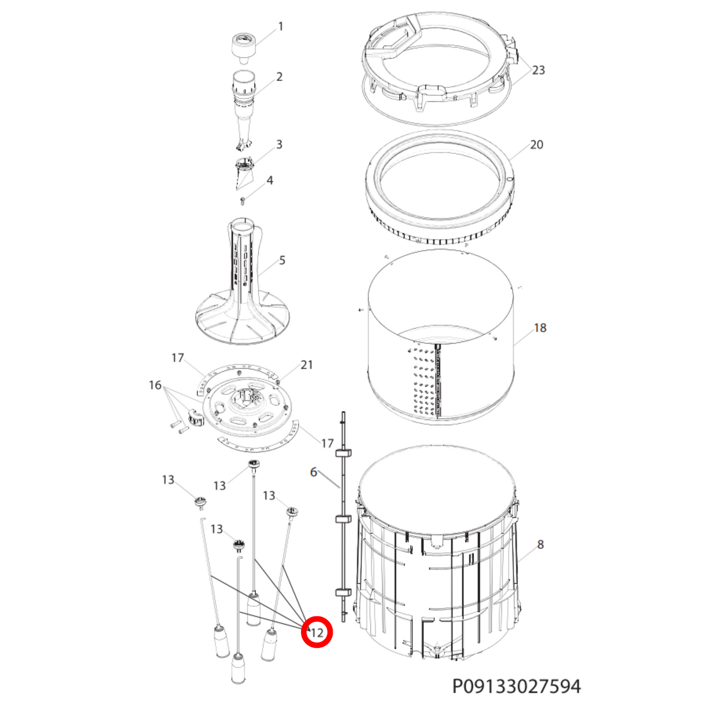 4055786117 Westinghouse Washing Machine Suspension Rod Set Of 4