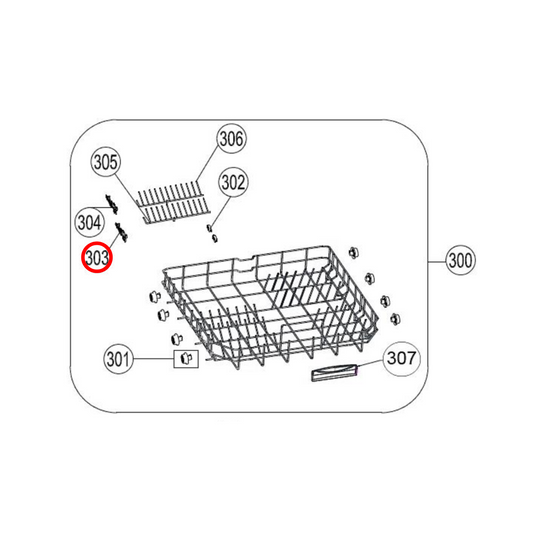 4055819488 Electrolux, Westinghouse Dishwasher Clip Fold Down Right - 42021904