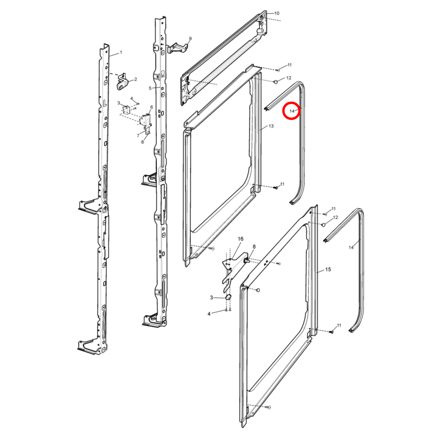 4055859005 Chef, Electrolux, Westinghouse Oven Door Seal 1700MM - 4055548574, A04808002