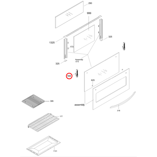 4055920104 Westinghouse Oven Door Hinge - ET431165