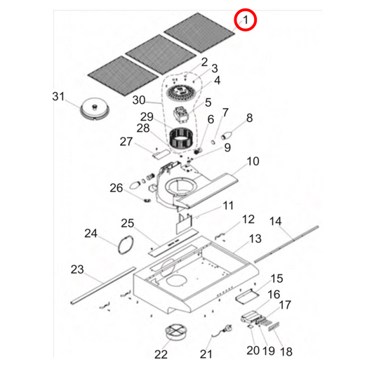 4055942918 Chef, Westinghouse Rangehood Filter Pack Of 2 - ACC187