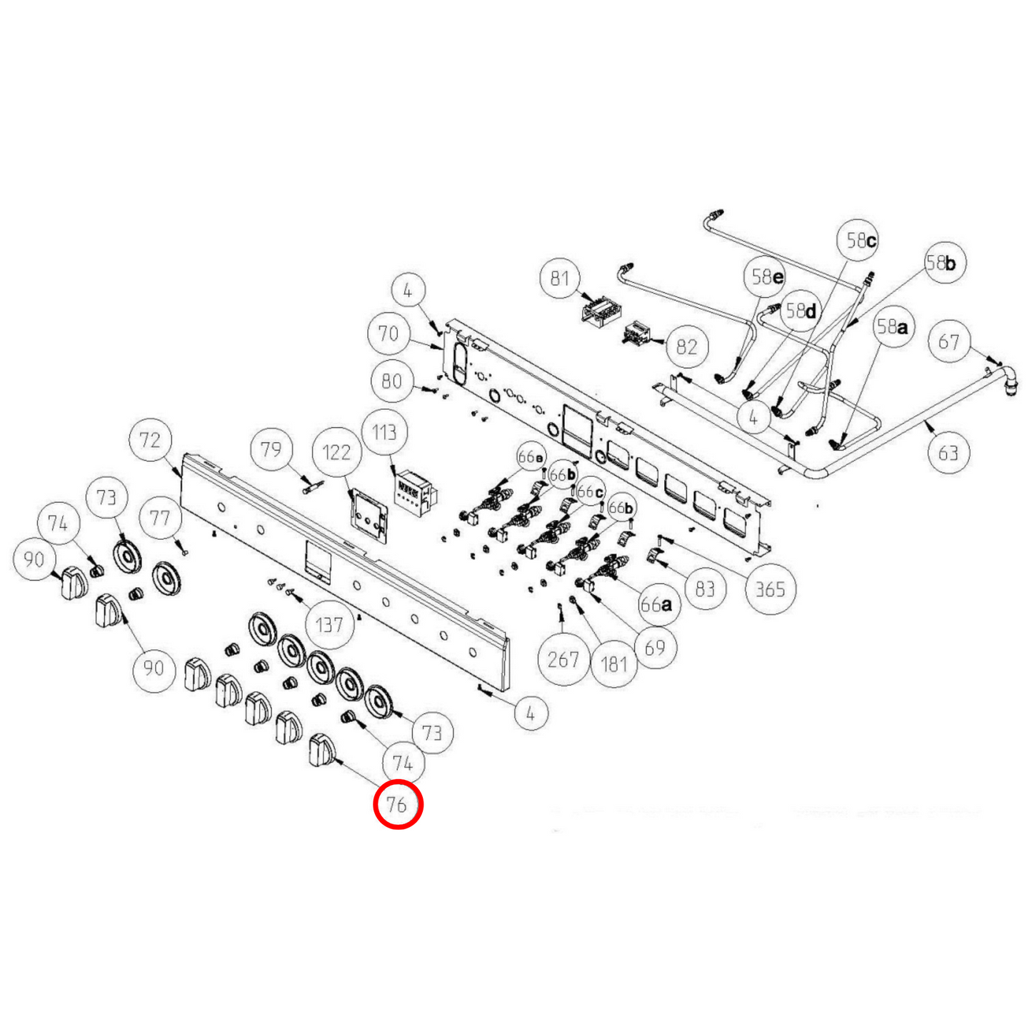 4055980603 Westinghouse Cooktop Oven Knob Kit - 42095786K