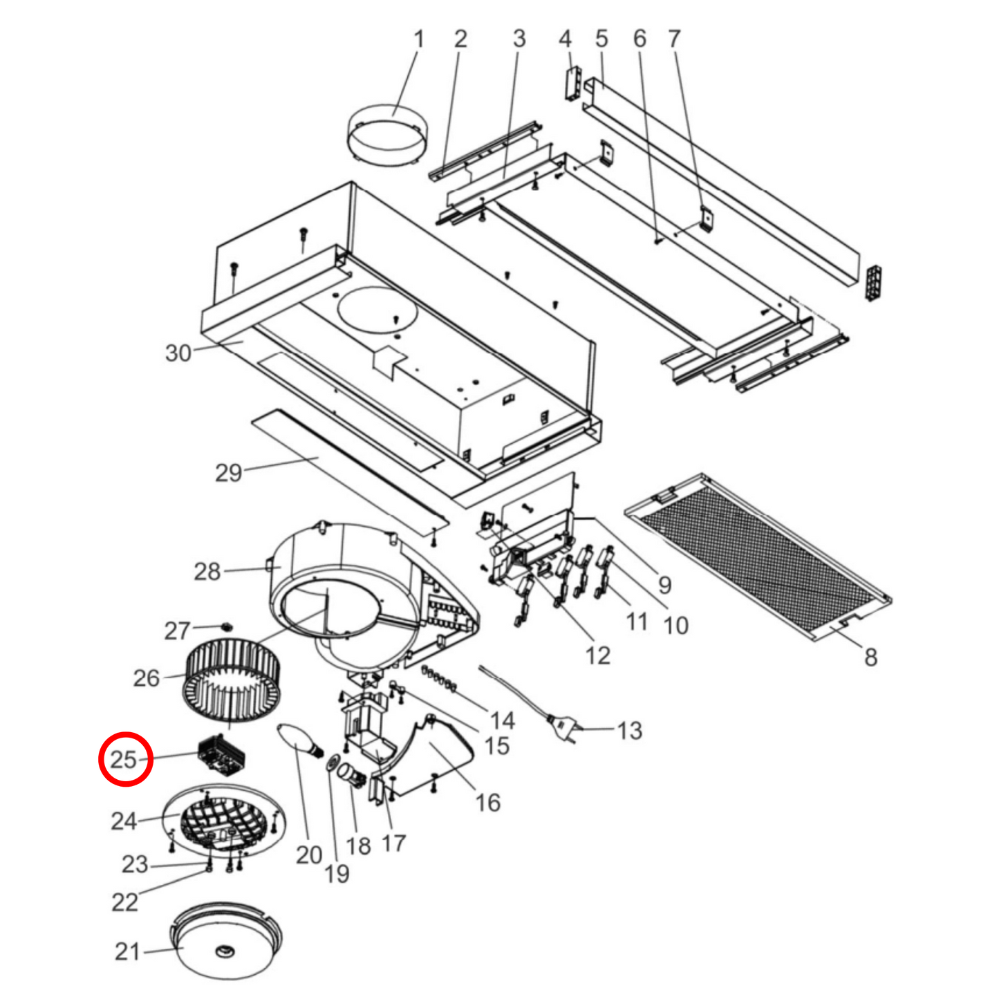 4055987483 Westinghouse Rangehood Fan Motor - TF61011