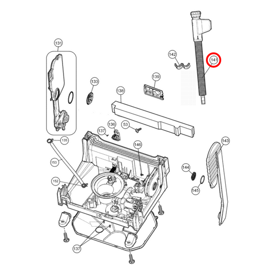 42104666 Westinghouse Dishwasher Inlet Safety Hose - 140180589024, 32018148