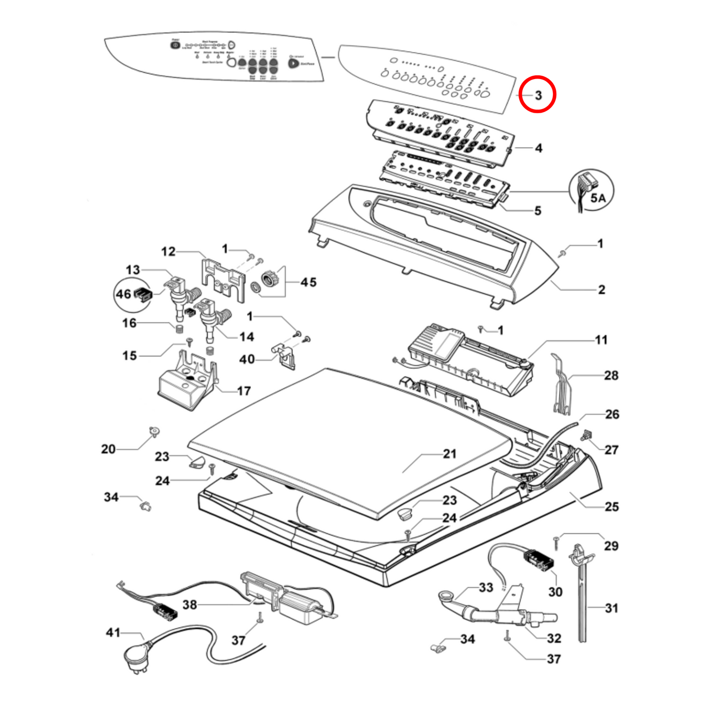 421172 Fisher & Paykel Top Load Washing Machine Decal - 420803