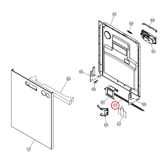 426743 Asko Dishwasher Door Seal - 200576, 452467