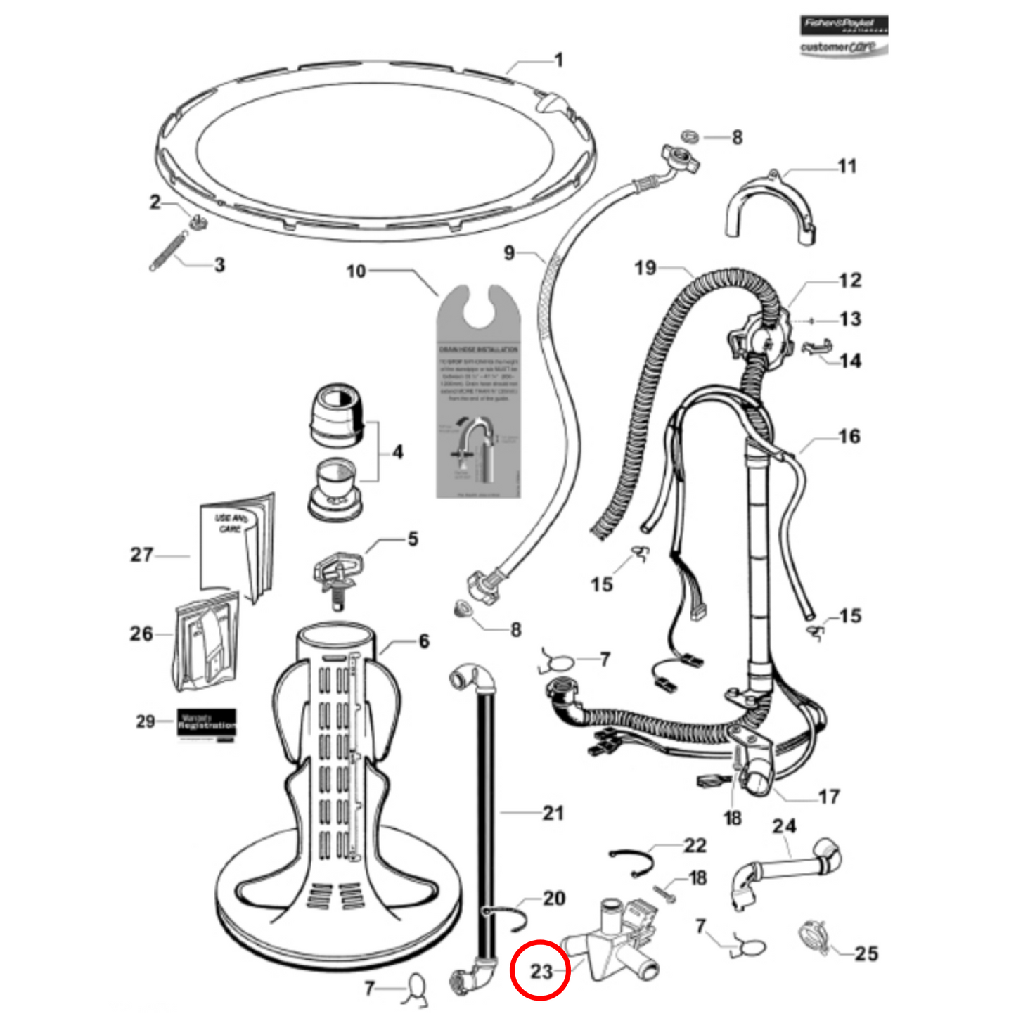 426862P Fisher & Paykel Washing Machine Diverter Valve - FP042