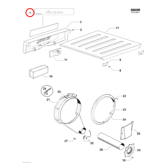 427900 Fisher & Paykel Dryer Facia Decal