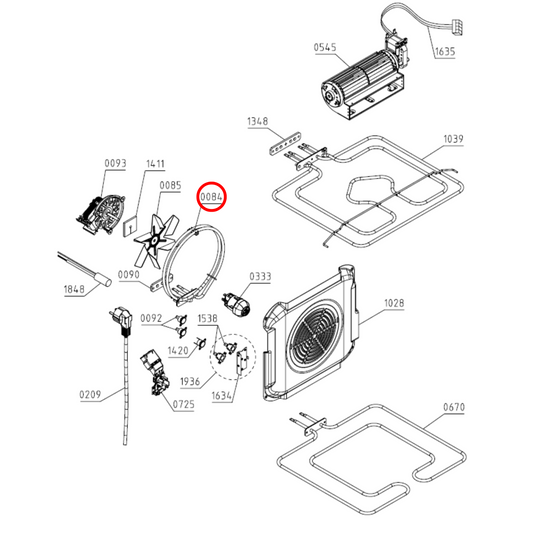 468142 Asko Oven Fan Forced Heating Element - 229250