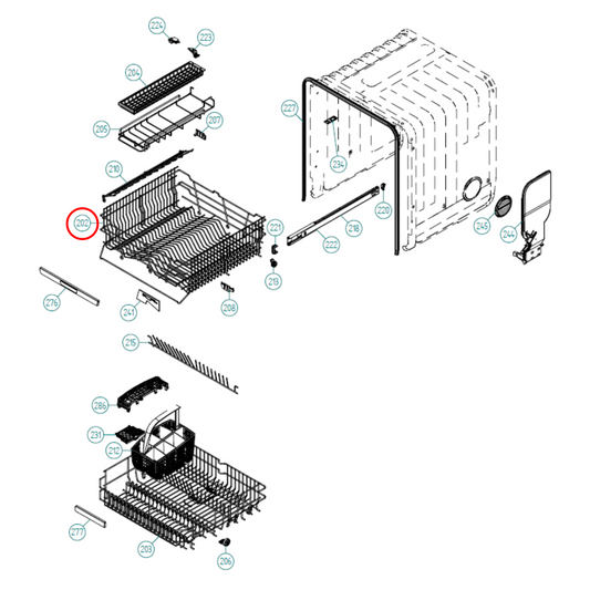 490026 Asko Dishwasher Upper Basket