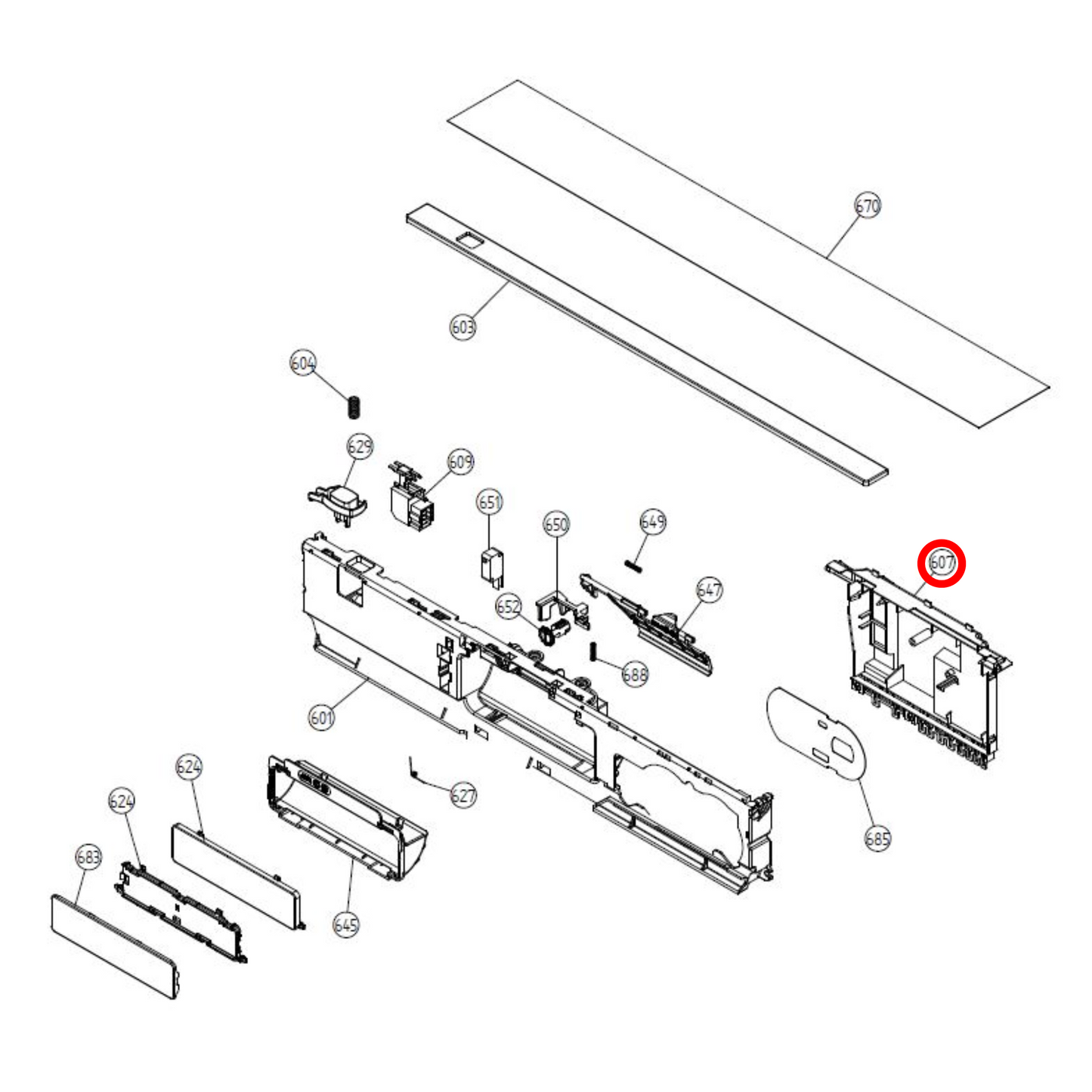 490353 Asko Dishwasher Control Unit Assembly